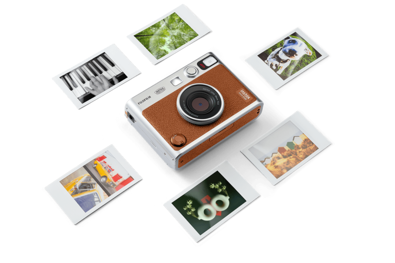 The Instax Mini Evo, Fujifilm's flagship hybrid instant camera, is now available in a new Brown colour
